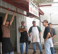 Tim with Staff and Customer